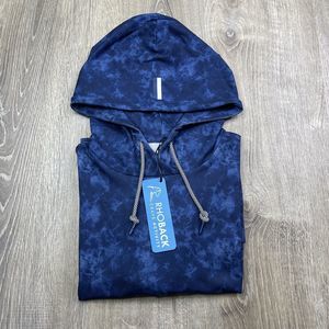 Rhoback “The Deke” Blue Wash Golf Hoodie Size Large NEW